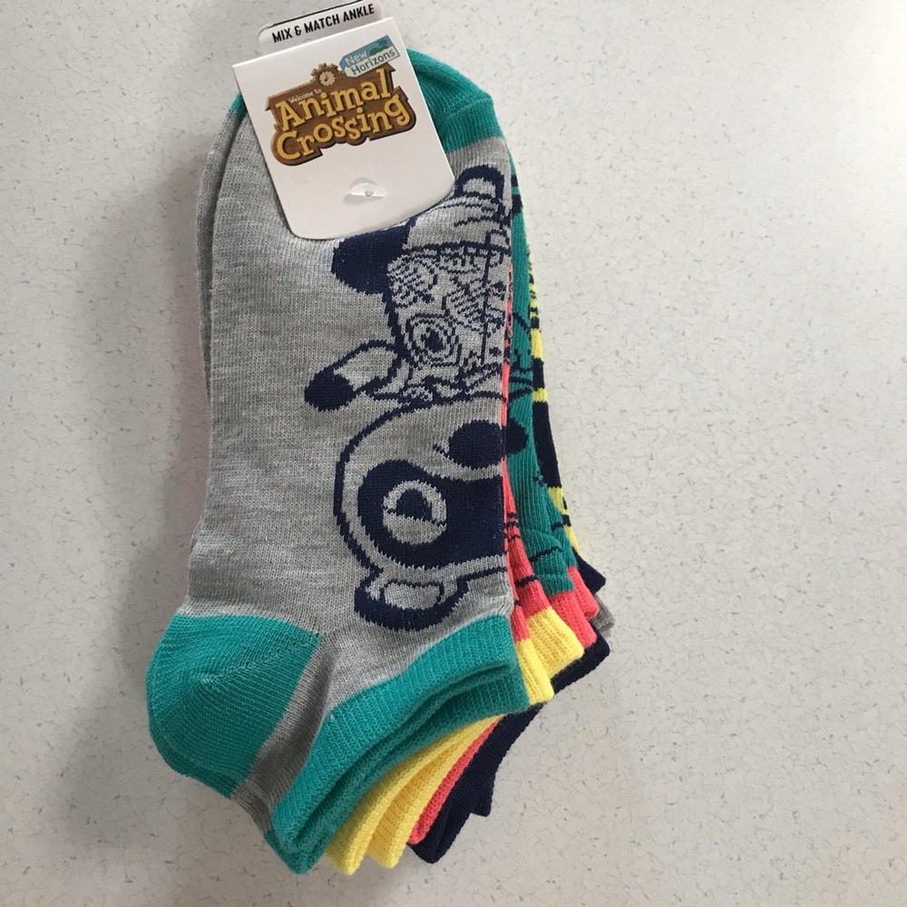 Animal Crossing New Horizons Ankle Socks 5 Pairs Shoe Size 5-10 NEW ACNH Switch